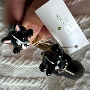 Kate Spade Boston Terrier Dogs Bracelet with Black, Gold, & CZ